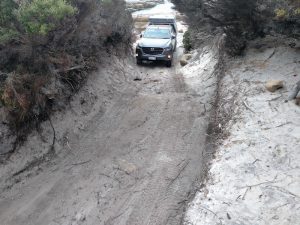 Greg takes his BT50 off the beach.