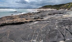 The beach was washed away in a big storm a couple years ago.