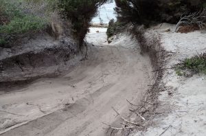 Exit from beach.
