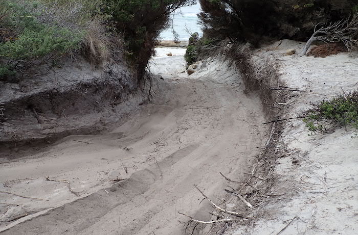 Exit from beach.