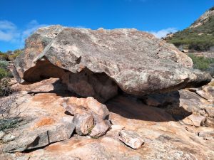 Mushroom Rock is part way up Peak Charles. It is an interesting example of holocasty.