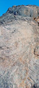 Scott nearing the top of Peak Charles.