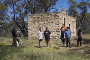 At the manager's residence ruins.