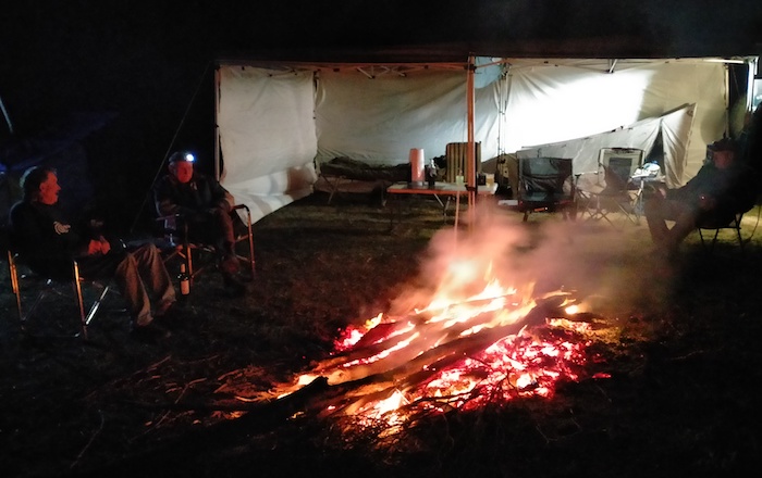 Big fire for a big storm.