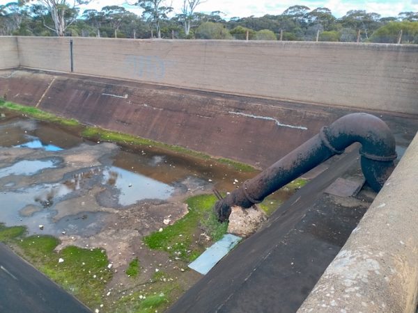 The large pipe brought water pumped from the No.6 Pumping Station into the tank so it could be pumped further east.