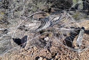 Wood and wire.