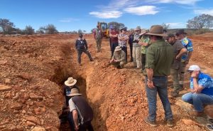 Working a trench at Tin Dog Mine.