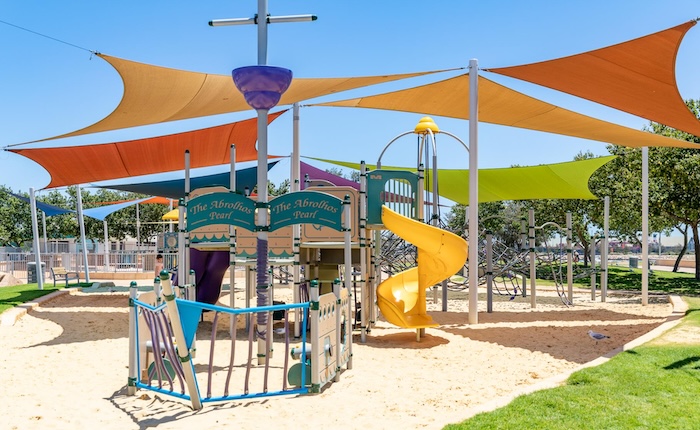 Colourful playground is part of the Geraldton foreshore redevelopment.