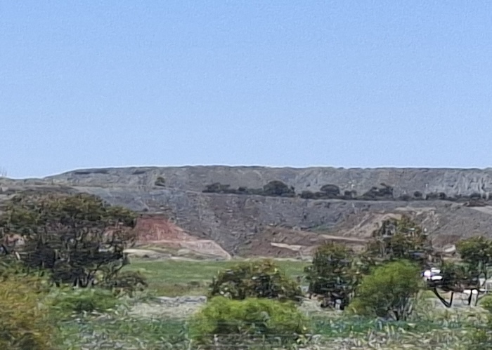 Overburden at the Three Springs talc mine.