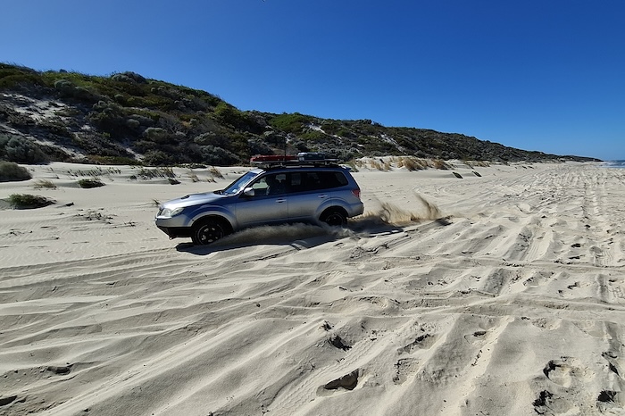 David commences recce of exit track.